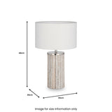 Haley White Wash Wood Column Table Lamp from Roseland Furniture