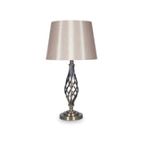 Jenna Silver Metal Twist Detail Table Lamp from Roseland FurnitureJenna Silver Metal Twist Detail Table Lamp from Roseland Furniture