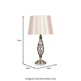 Jenna Antique Brass Metal Twist Detail Table Lamp from Roseland Furniture