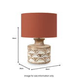 Kingsbury White Wash Large Carved Wood Table Lamp