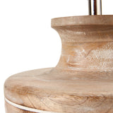 Kingsbury White Wash Large Carved Wood Table Lamp