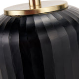 Eva Matt Black Cold Cut Stripe Glass Table Lamp