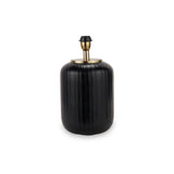 Eva Matt Black Cold Cut Stripe Glass Table Lamp from Roseland Furniture