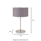 Elin Brushed Silver & Steel Grey Table Lamp