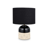 Lotta Black and Natural Stoneware Table Lamp from Roseland Furniture