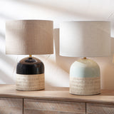 Lotta Black and Natural Stoneware Table Lamp from Roseland Furniture