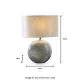 Mabel Silver Dot Textured Ceramic Table Lamp from Roseland Furniture