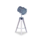 Capstan White Wash Wood & Silver Metal Tripod Table Lamp from Roseland Furniture