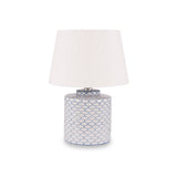 Demetri Grey and Blue Detail Ceramic Table Lamp from Roseland Furniture