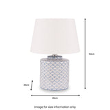 Demetri Grey and Blue Detail Ceramic Table Lamp from Roseland Furniture