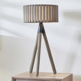 Rabanne Slatted Antique Wood Tripod Table Lamp