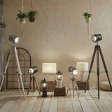 Capstan White Wash and Silver Metal Tripod Floor Lamp