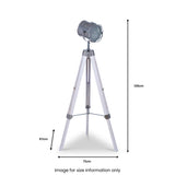 Capstan White Wash and Silver Metal Tripod Floor Lamp from Roseland Furniture