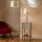 Jenna Silver Metal Twist Detail Table Lamp for Living room or bedroom