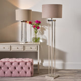 Langston Nickel 4 Post Floor Lamp for living room