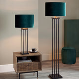 Langston Matt Black Metal Four Post Floor Lamp for living room