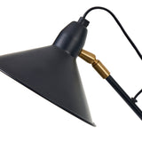 Canton Matt Black and Brass Metal Cone Floor Lamp