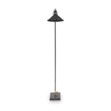 Canton Matt Black and Brass Metal Cone Floor Lamp