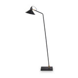 Canton Matt Black and Brass Metal Cone Floor Lamp