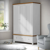 Farrow Grey Triple Wardrobe with Storage Drawers from Roseland Furniture