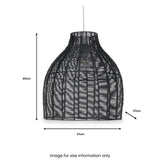 Caswell Black Rattan Coche Pendant