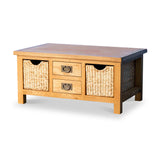 Surrey Oak Coffee Table with Baskets by Roseland Furniture