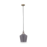 Emmanuelle Antique Silver Metal and Smoke Glass Pendant from Roseland Furniture