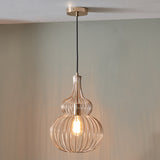 Dania French Gold Metal Wire Shaped Pendant for living room