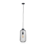 Dania Matt Black Metal Wire Tall Pendant from Roseland Furniture