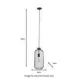 Dania Matt Black Metal Wire Tall Pendant from Roseland Furniture