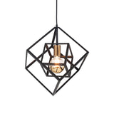 Alessio Matt Black Metal Cube Pendant from Roseland Furniture