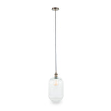 Abigail Clear Ribbed Glass Tall Pendant from Roseland Furniture