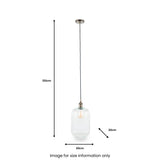 Abigail Clear Ribbed Glass Tall Pendant