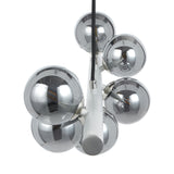 Blair Smoke Glass Ball and Grey Metal Bar Pendant