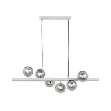 Blair Smoke Glass Ball and Grey Metal Bar Pendant from Roseland Furniture