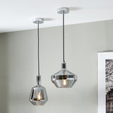 Jaxon Shiny Smoked Glass Domed Pendant from Roseland Furniture