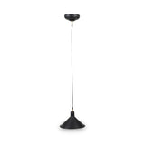 Canton Matt Black and Brass Metal Cone Pendant from Roseland Furniture