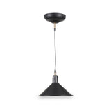 Canton Matt Black and Brass Metal Cone Pendant