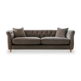 Clarence Mushroom Velvet Chesterfield 3 Seater Sofa  from Roseland Furniture