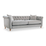 Clarence Chalk Velvet Chesterfield 3 Seater Sofa 