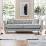 Clarence Chalk Velvet Chesterfield 3 Seater Couch for living room