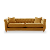 Clarence Ochre Velvet Chesterfield 3 Seater Sofa  from Roseland Furniture