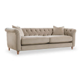 Clarence Putty Velvet Chesterfield 3 Seater Sofa 