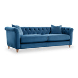 Clarence Sky Blue Velvet Chesterfield 3 Seater Sofa 