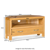 Abbey Light Oak Corner TV Unit by Roseland Furniture