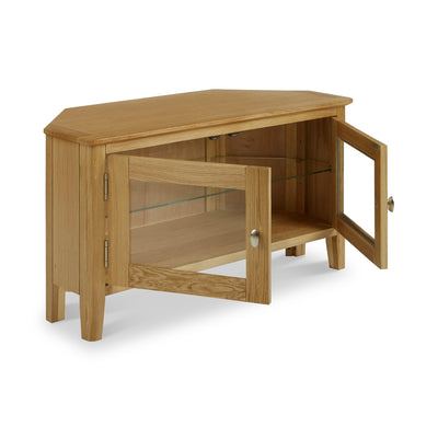 Alba Oak Corner TV Stand