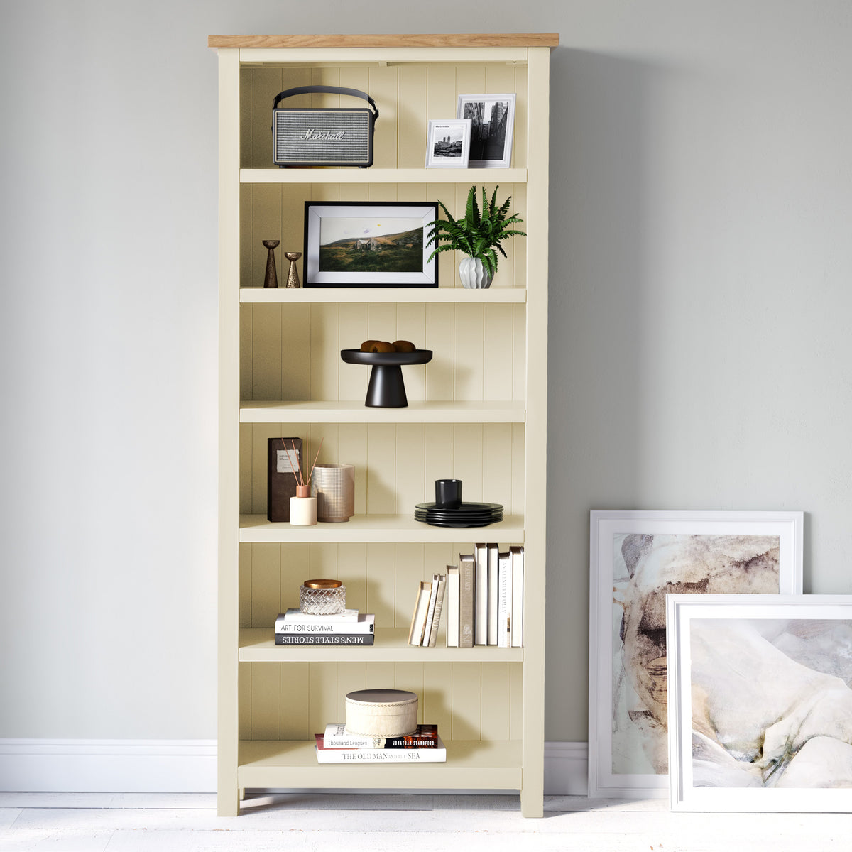 Farrow Cream Large Bookcase for living room