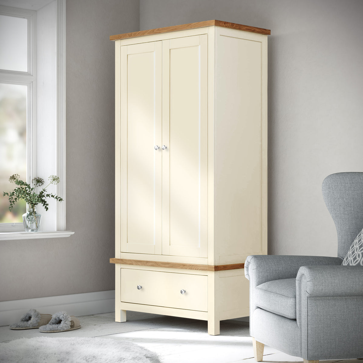 Farrow Cream Double Wardrobe from Roseland