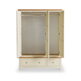 Farrow Cream Triple Wardrobe with Storage Drawers