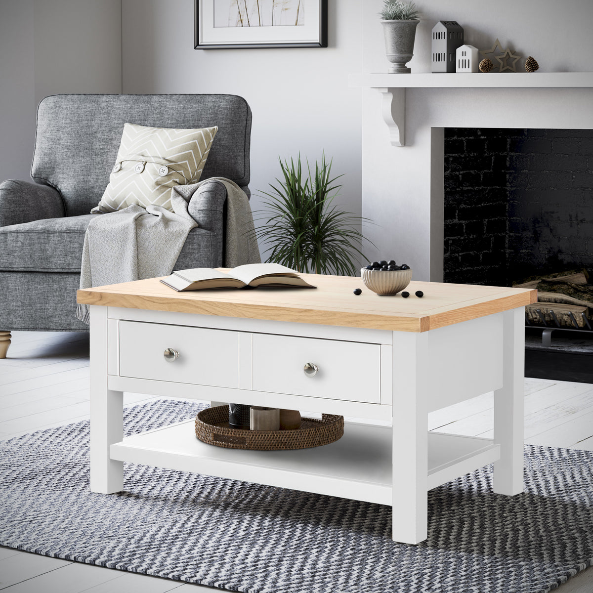 Farrow White Coffee Table from Roseland Furniture